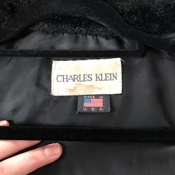 Vintage Charles Klein Black Faux Fur Hooded Jacket - Picture 4 of 15